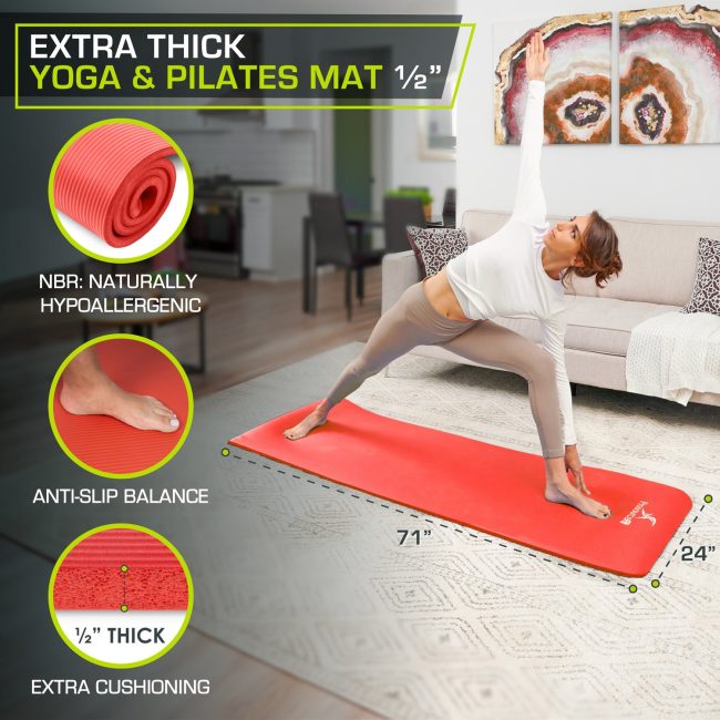 Extra Thick Yoga and Pilates Mat 1/2 inch - Image 27